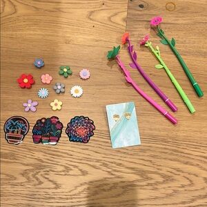 Plant lovers bundle with monstera earrings, magnets, pens, stickers‎ & free gift